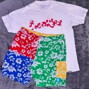 Men’s multi-colored ‘Cookies’ shirt & short set!